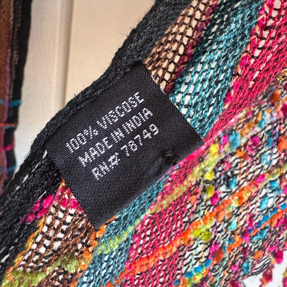 Vintage 90s Multicolored Woven Scarf - Picture 4 of 4